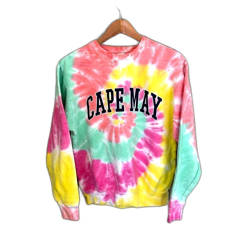 RAGWEAR Cape May tie-dye crew neck sweatshirt beach causal vacation sz M EUC
